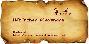 Hörcher Alexandra névjegykártya